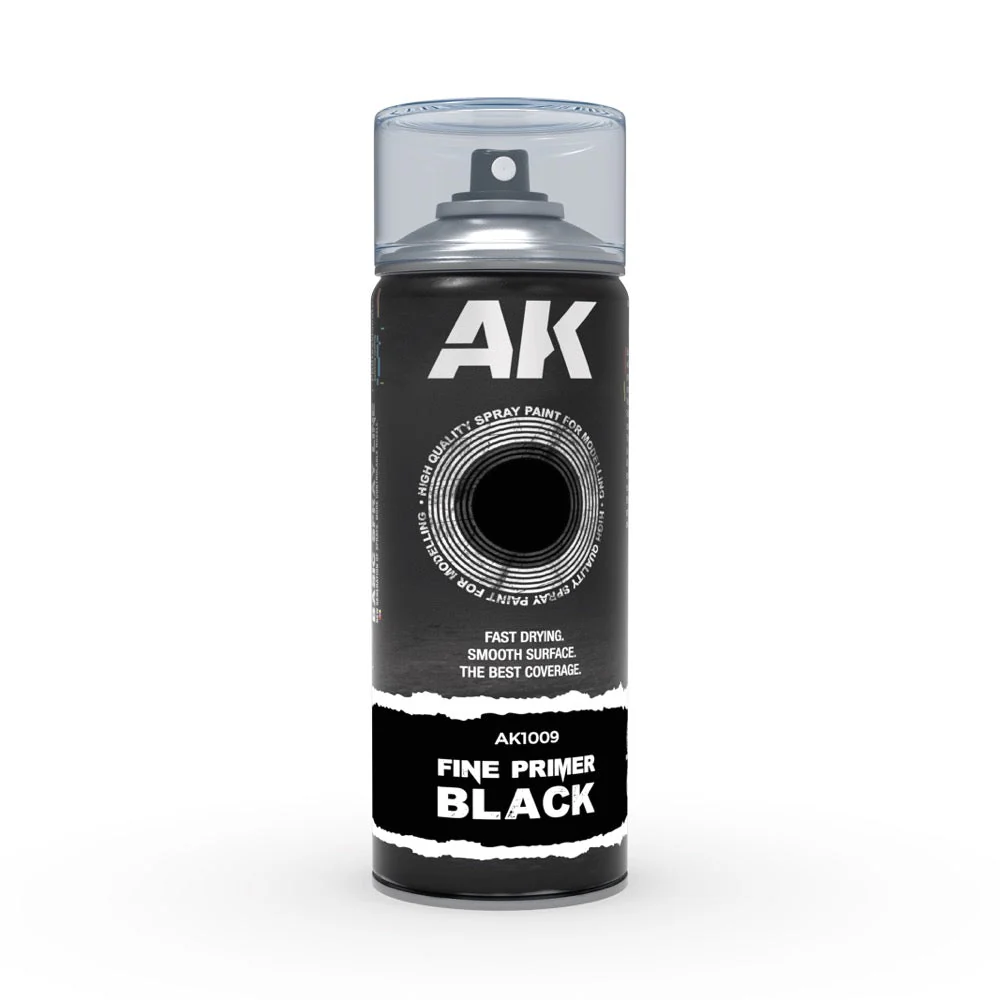 AK Interactive 1009 Fine Primer Black Spray Paint 400ml