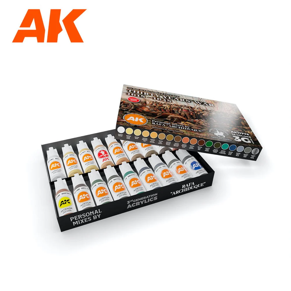 AK Interactive 11776 Signature Set Thirty Years War 1618-1648 Archiduque Acrylic Paint Set (3rd Generation) - Image 2