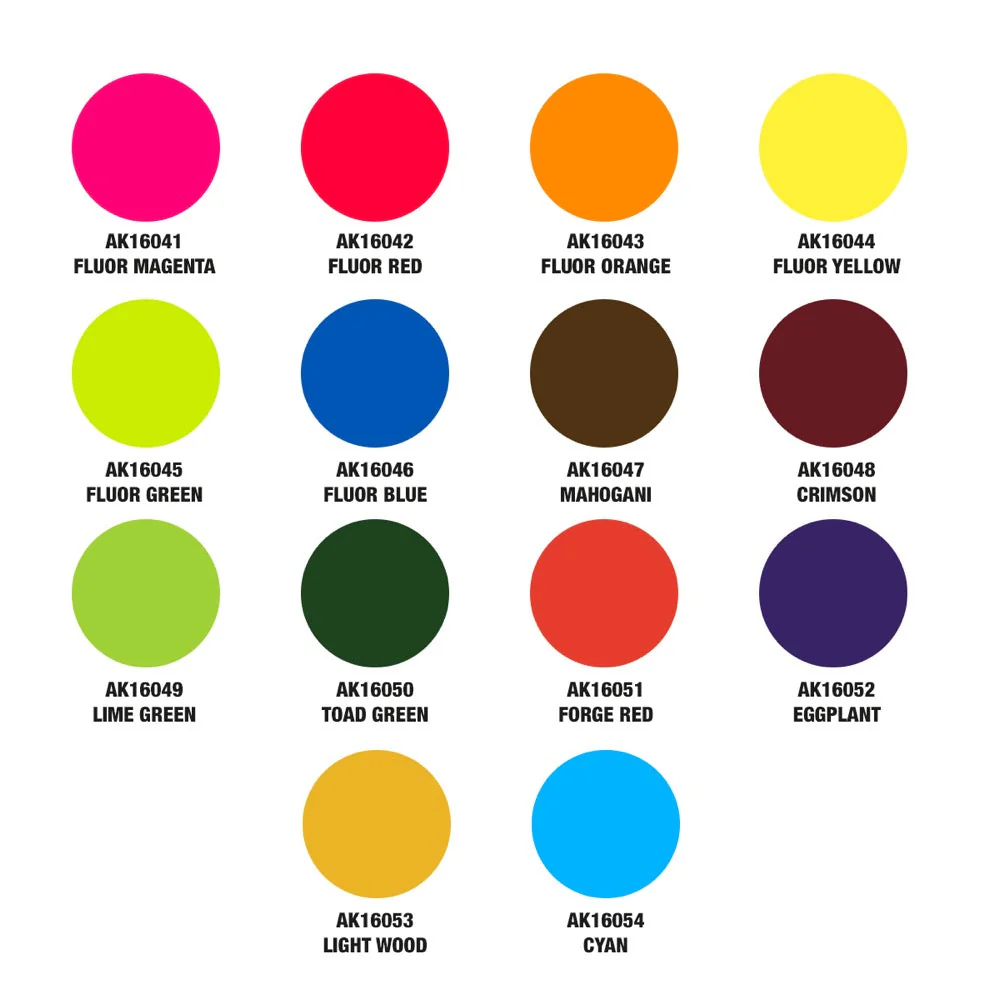 AK Interactive 16055 The INKS Special Box Full Range Set 28 Colors X 30 ml Acyrlic Ink - Image 6