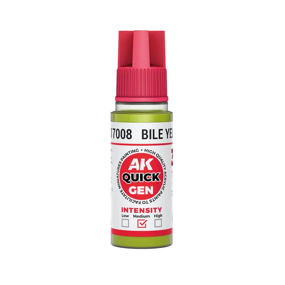 AK Interactive 17008 Quick Gen Bile Yellow 18ml Acrylic Paint