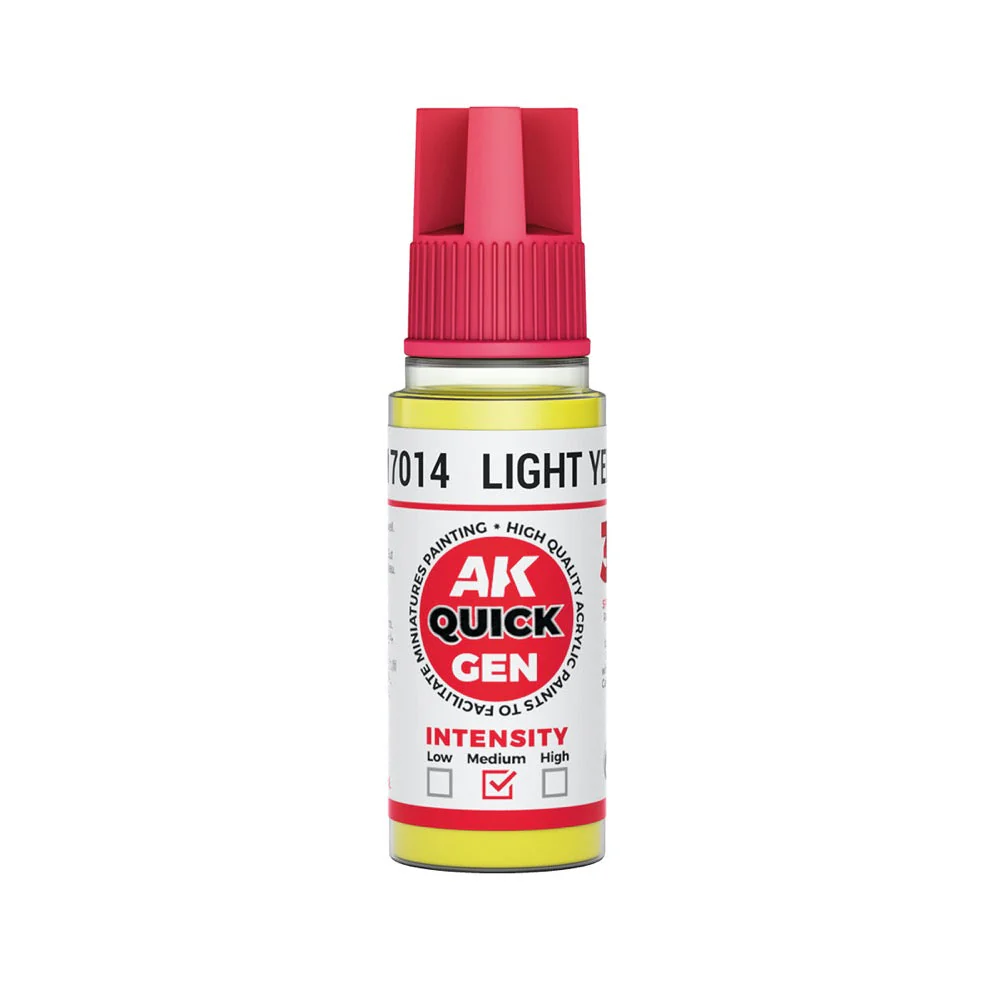 AK Interactive 17014 Quick Gen Light Yellow 18ml Acrylic Paint