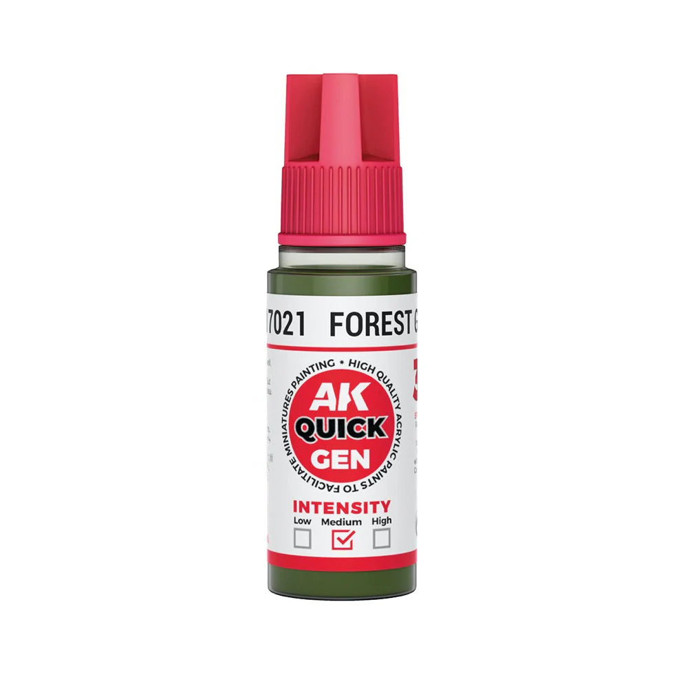 AK Interactive 17021 Quick Gen Forest Green 18ml Acrylic Paint