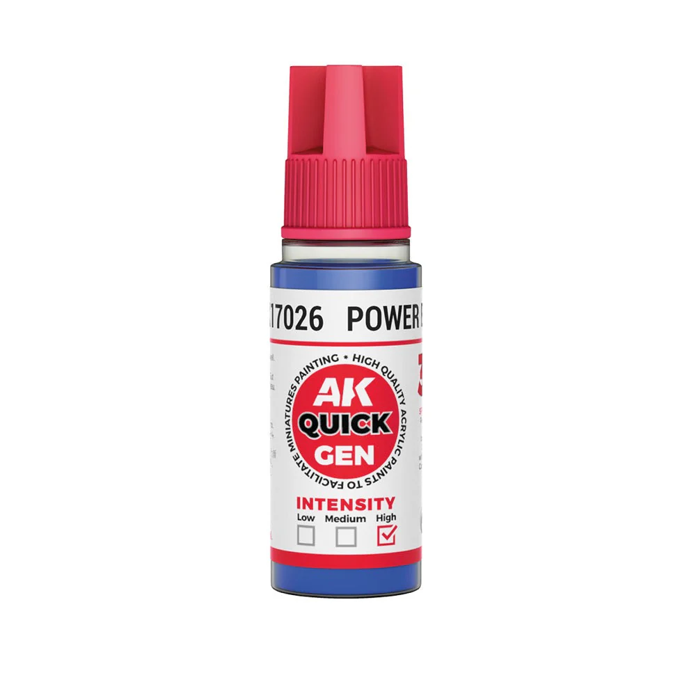 AK Interactive 17026 Quick Gen Power Blue 18ml Acrylic Paint