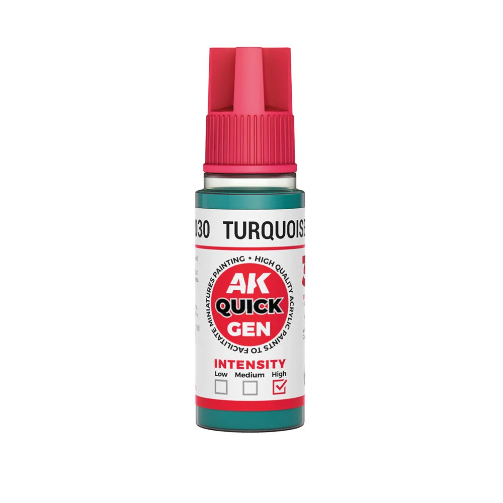AK Interactive 17030 Quick Gen Turquoise Green 18ml Acrylic Paint