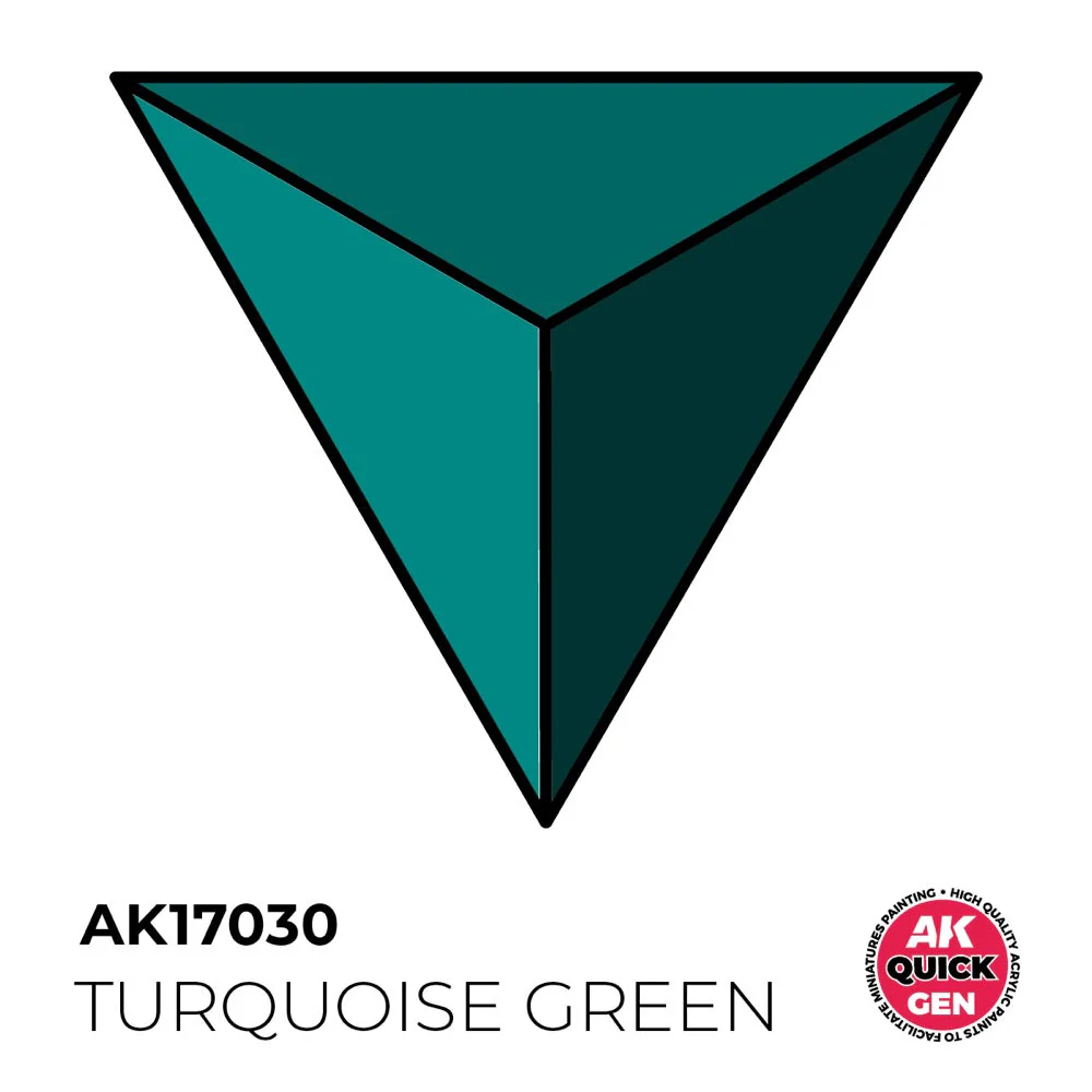AK Interactive 17030 Quick Gen Turquoise Green 18ml Acrylic Paint - Image 2