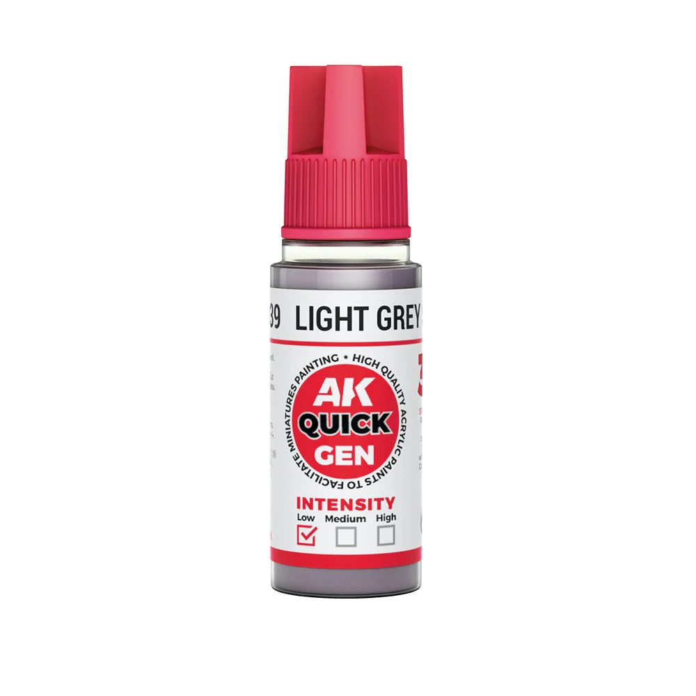 AK Interactive 17039 Quick Gen Light Grey Shadow 18ml Acrylic Paint