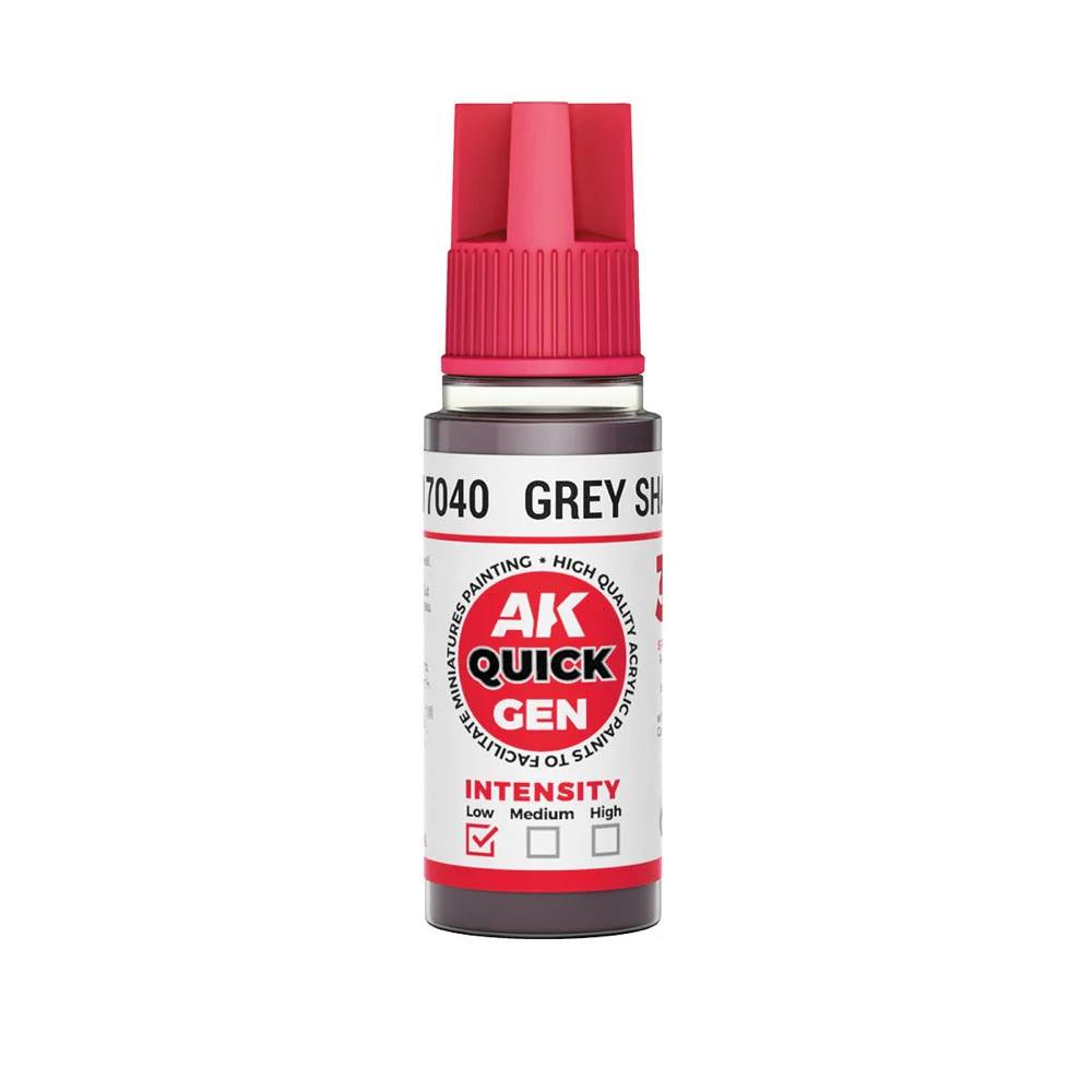 AK Interactive 17040 Quick Gen Grey Shadow 18ml Acrylic Paint