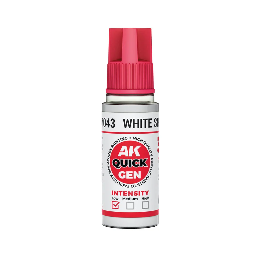 AK Interactive 17043 Quick Gen White Shadow 18ml Acrylic Paint