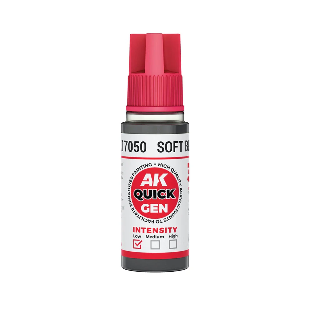 AK Interactive 17050 Quick Gen Soft Black 18ml Acrylic Paint