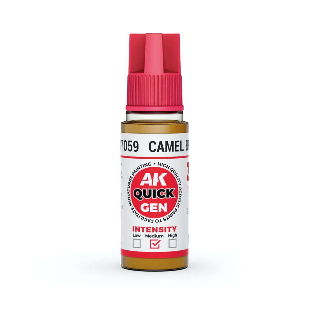 AK Interactive 17059 Quick Gen Camel Brown 18ml Acrylic Paint