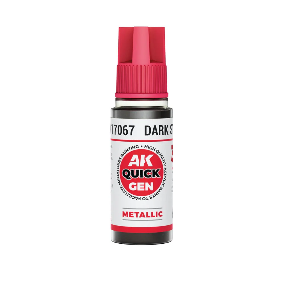 AK Interactive 17067 Quick Gen Dark Steal 18ml Acrylic Paint
