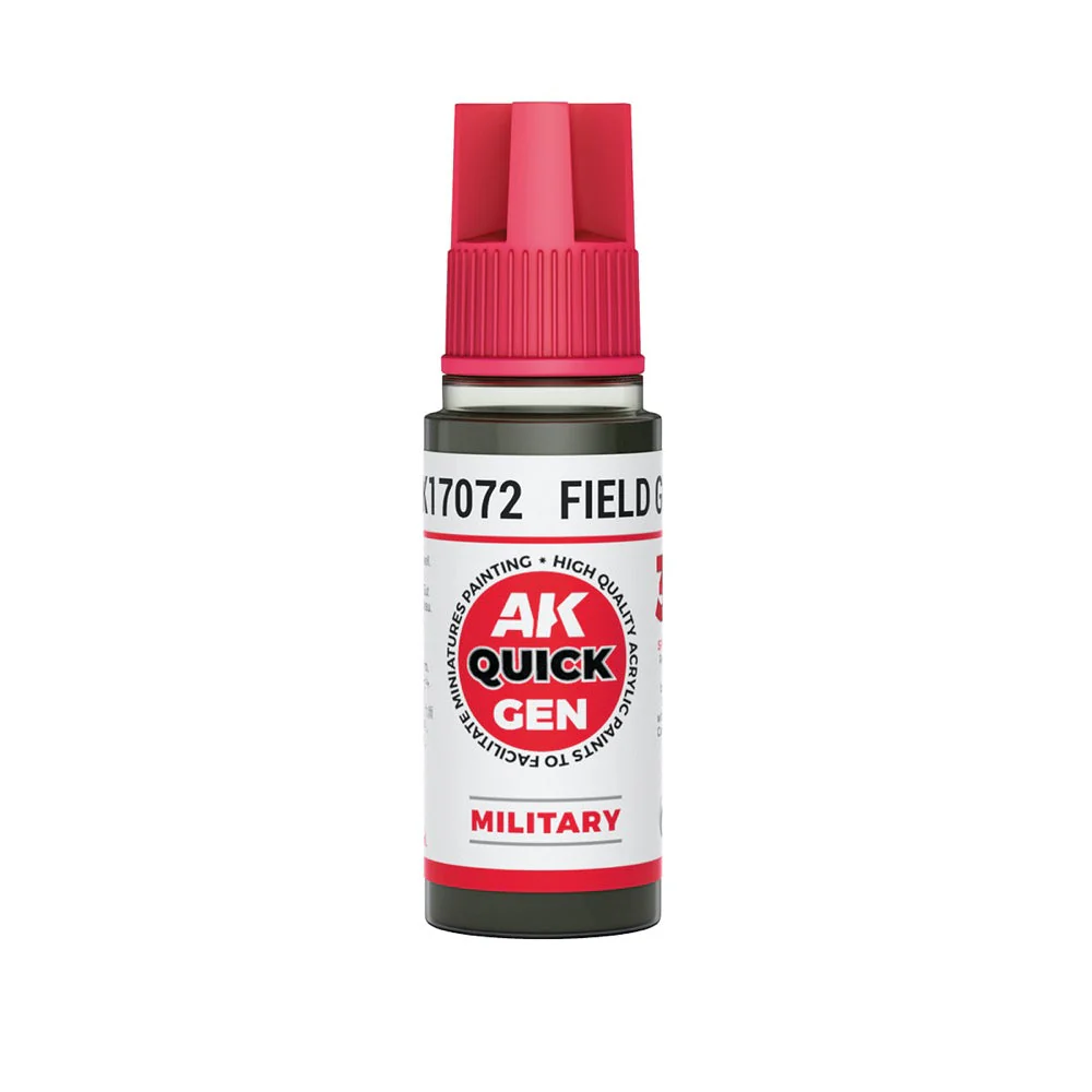 AK Interactive 17072 Quick Gen Field Grey 18ml Acrylic Paint