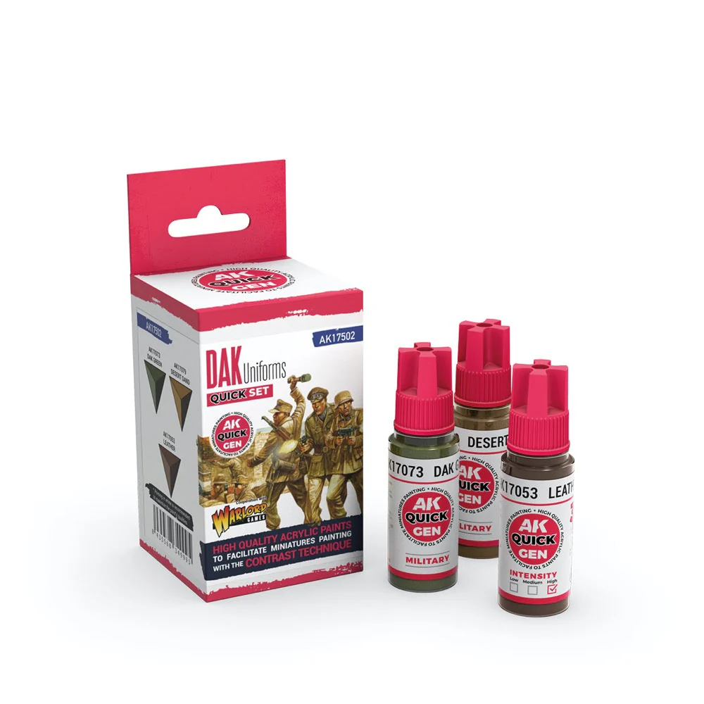 AK Interactive 17502 Quick Gen DAK Uniforms Acrylic Paint Set 3 Colours - Image 2