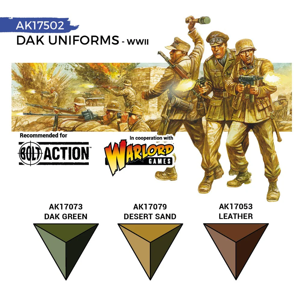 AK Interactive 17502 Quick Gen DAK Uniforms Acrylic Paint Set 3 Colours - Image 3
