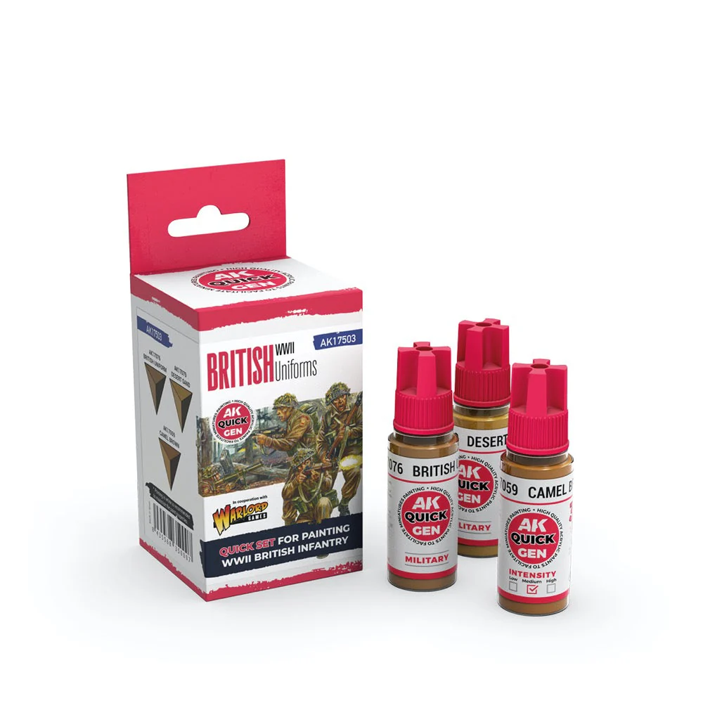 AK Interactive 17503 Quick Gen British Uniforms Acrylic Paint Set 3 Colours - Image 2