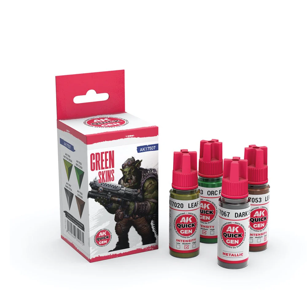 AK Interactive 17507 Quick Gen Green Skins Acrylic Paint Set 4 Colours - Image 2