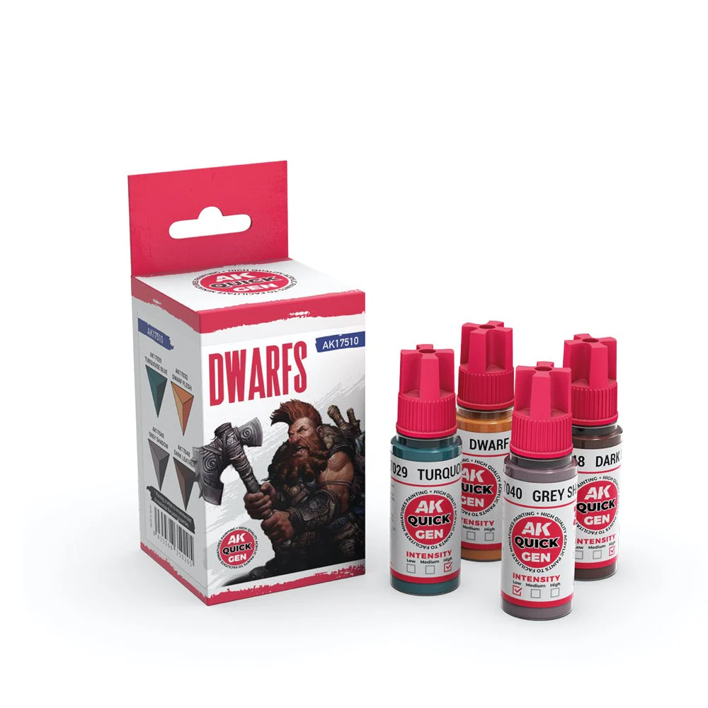 AK Interactive 17510 Quick Gen Dwarfs Acrylic Paint Set 4 Colours - Image 2