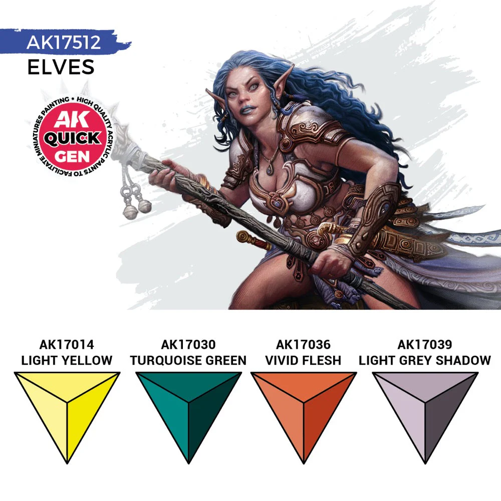 AK Interactive 17512 Quick Gen Elves Acrylic Paint Set 4 Colours - Image 3