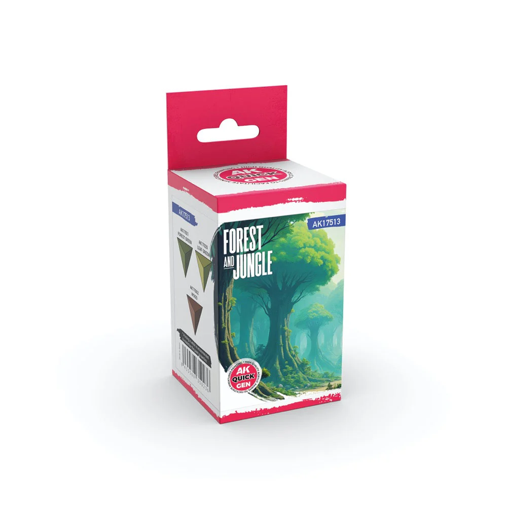 AK Interactive 17513 Quick Gen Forest & Jungle Acrylic Paint Set 3 Colours