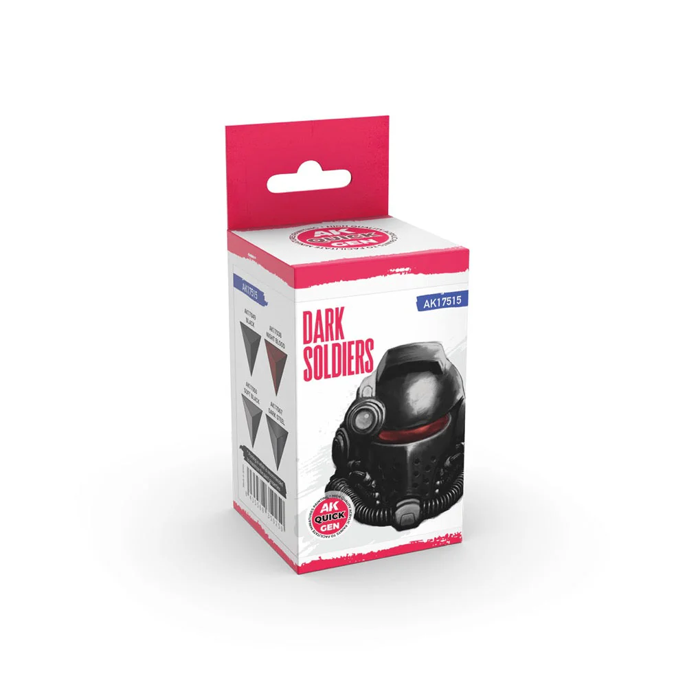 AK Interactive 17515 Quick Gen Dark Soldiers Acrylic Paint Set 4 Colours