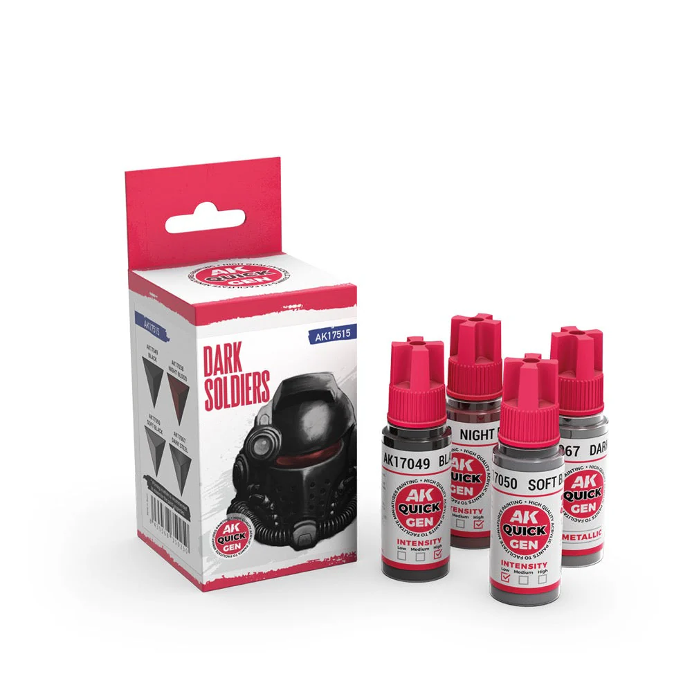 AK Interactive 17515 Quick Gen Dark Soldiers Acrylic Paint Set 4 Colours - Image 2