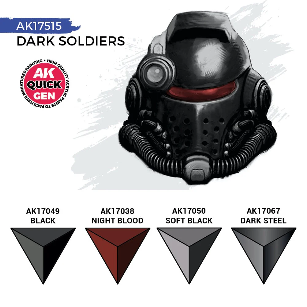 AK Interactive 17515 Quick Gen Dark Soldiers Acrylic Paint Set 4 Colours - Image 3
