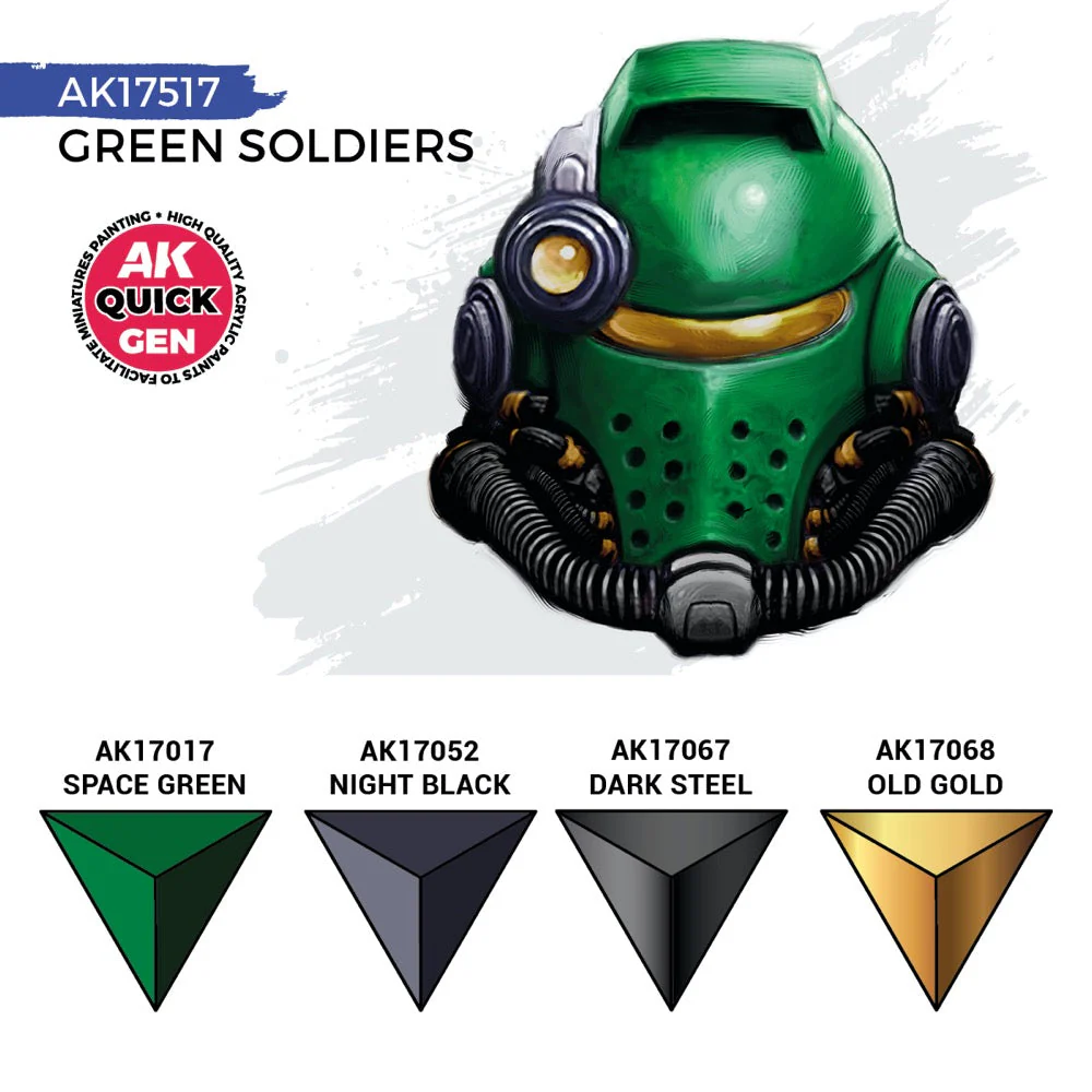 AK Interactive 17517 Quick Gen Green Soldiers Acrylic Paint Set 4 Colours - Image 3