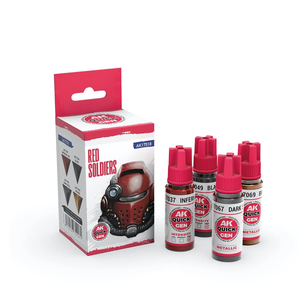 AK Interactive 17518 Quick Gen Red Soldiers Acrylic Paint Set 4 Colours - Image 2