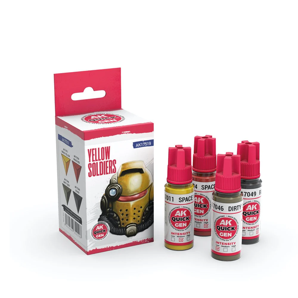 AK Interactive 17519 Quick Gen Yellow Soldiers Acrylic Paint Set 4 Colours - Image 2