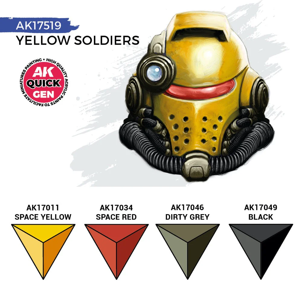 AK Interactive 17519 Quick Gen Yellow Soldiers Acrylic Paint Set 4 Colours - Image 3