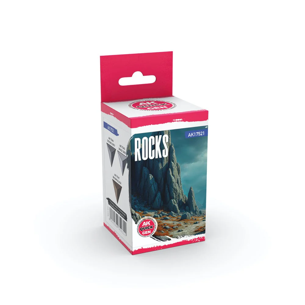 AK Interactive 17521 Quick Gen Rocks Acrylic Paint Set 3 Colours