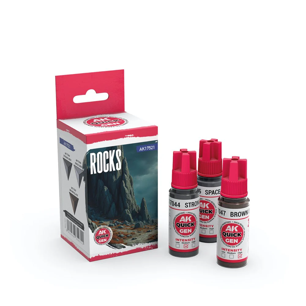 AK Interactive 17521 Quick Gen Rocks Acrylic Paint Set 3 Colours - Image 2