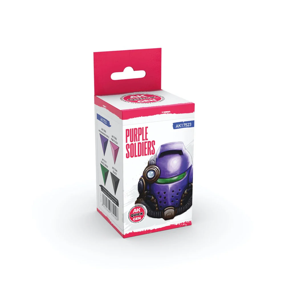 AK Interactive 17523 Quick Gen Purple Soldiers Acrylic Paint Set 4 Colours