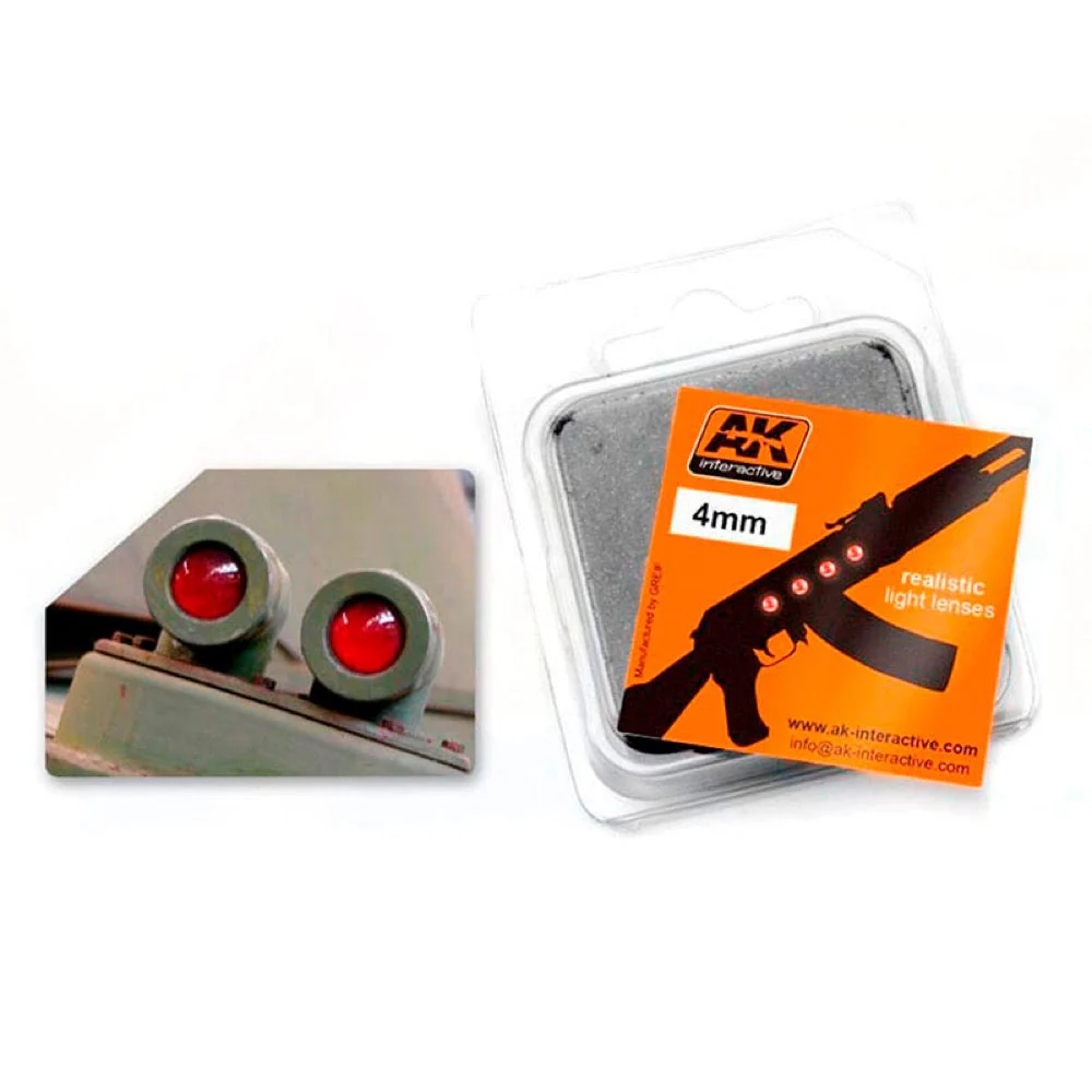 AK Interactive 216 Red 4mm Light Lenses
