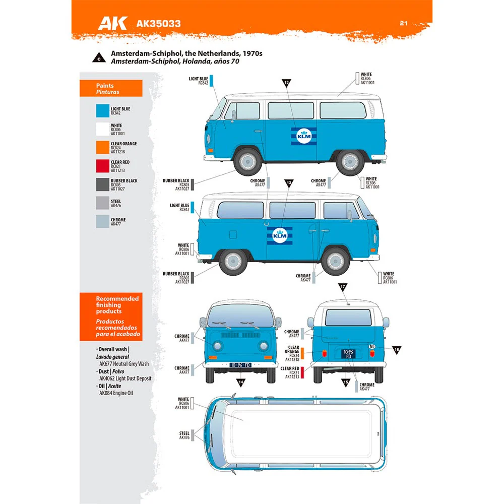 AK Interactive 35033 1/35 Volkswagen T2 Model 1967 Airport Bus - Image 7