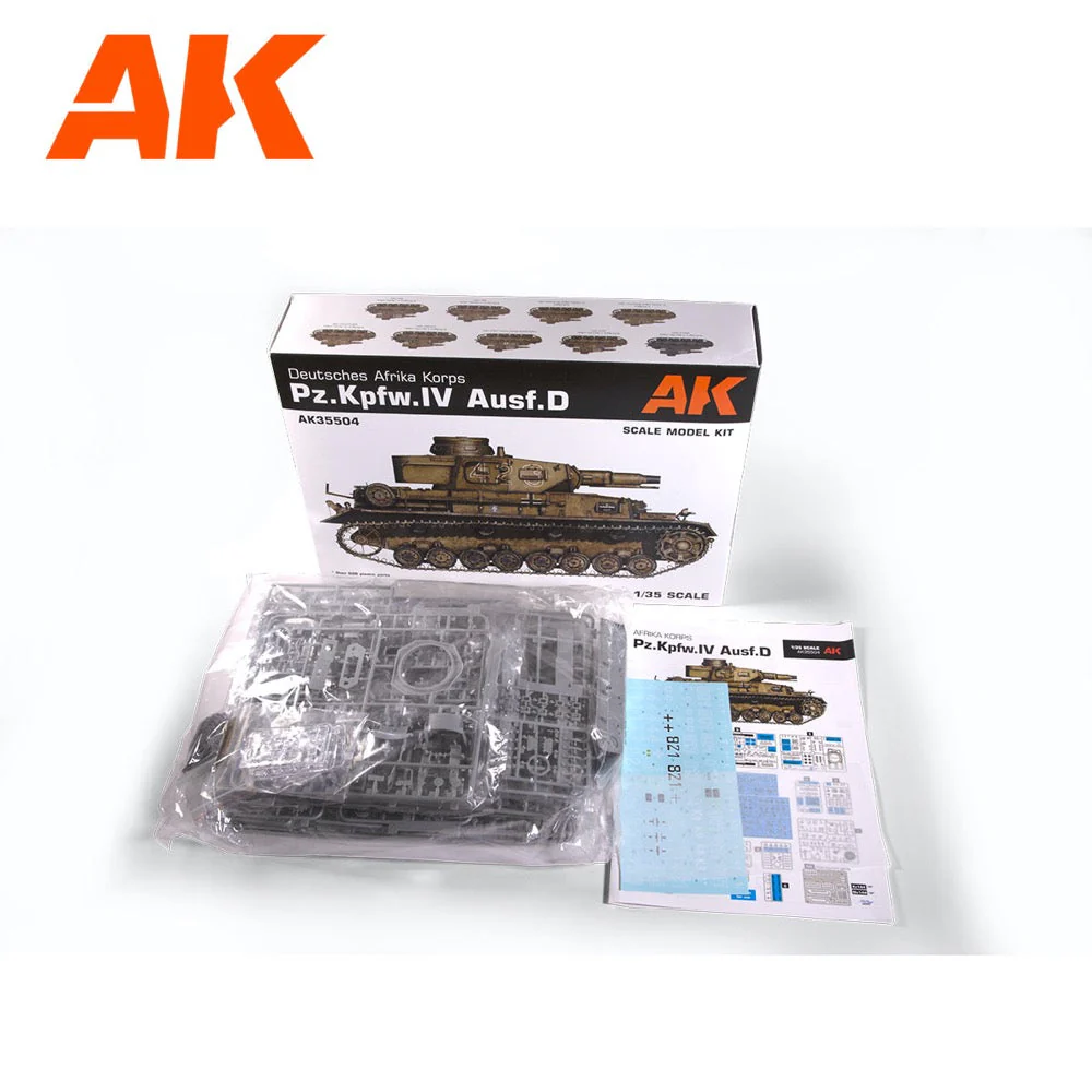 AK Interactive 35504-B Pz.Kpfw.IV Ausf.D Afrika Korps + 5 Figures German Tank Crew - Image 2