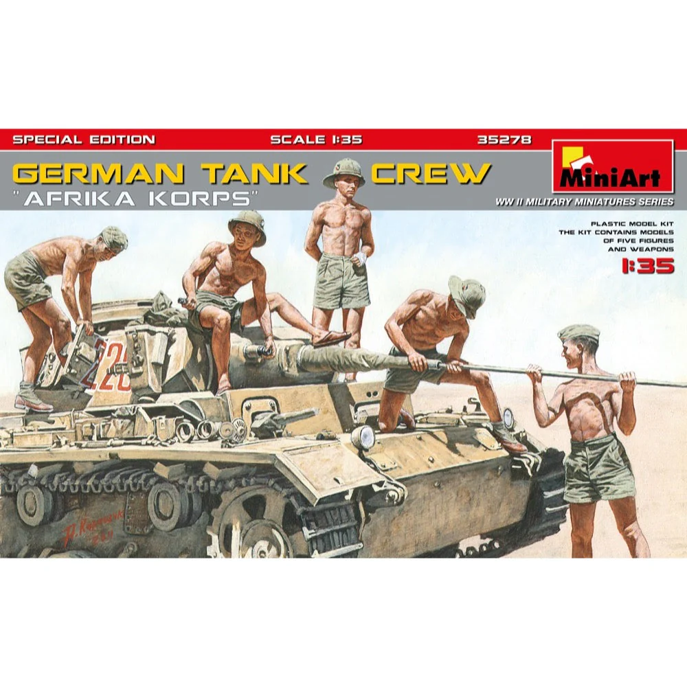 AK Interactive 35504-B Pz.Kpfw.IV Ausf.D Afrika Korps + 5 Figures German Tank Crew - Image 3