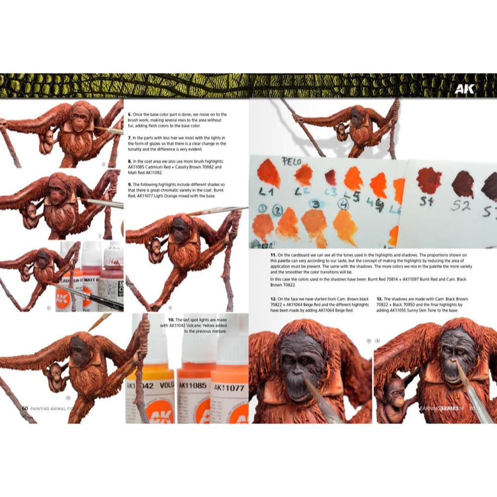 AK Interactive 518 Book Learning Series No.14 Painting Animal Figures English - Image 3
