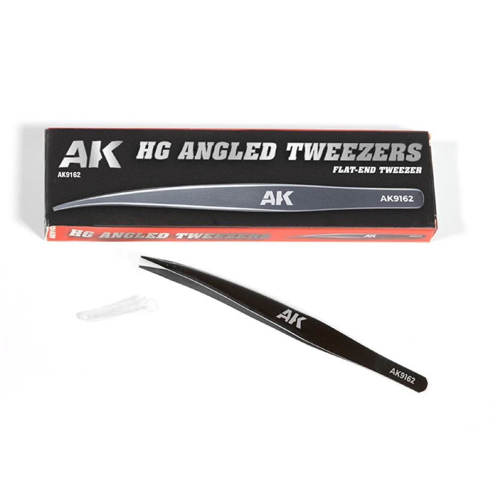 AK Interactive 9162 HG Angled Tweezers 02 Flat-End