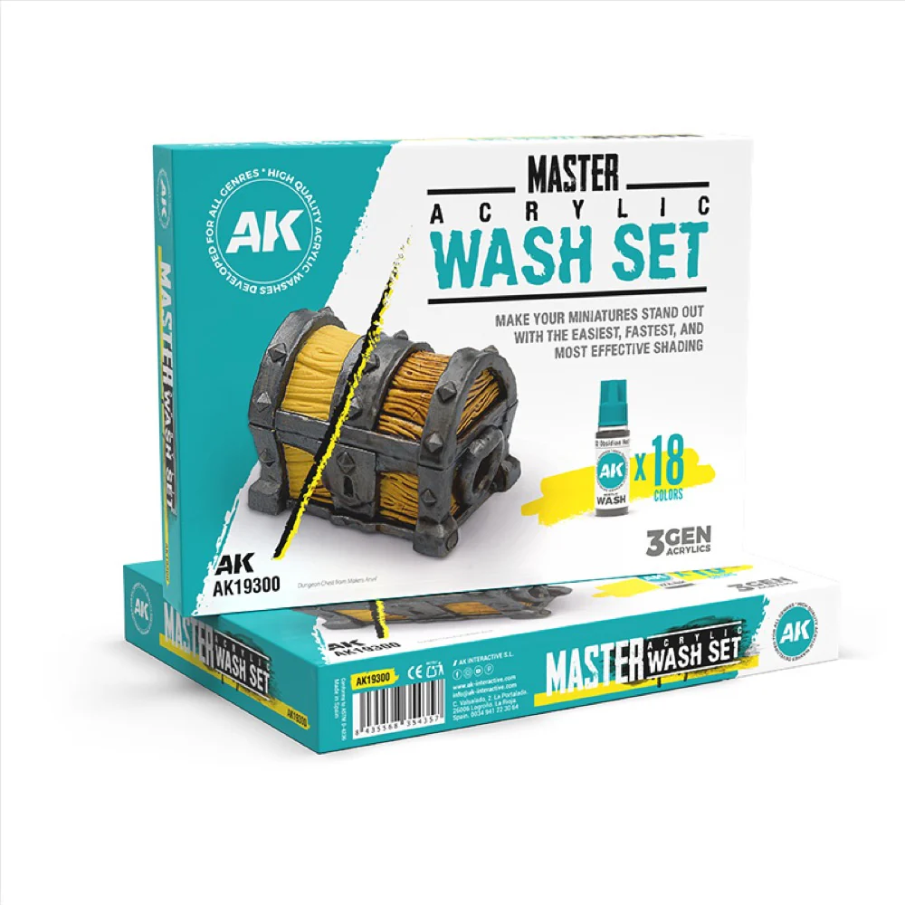 AK Interactive Master Acrylic Wash Set Full Range 18 Colors - Image 3