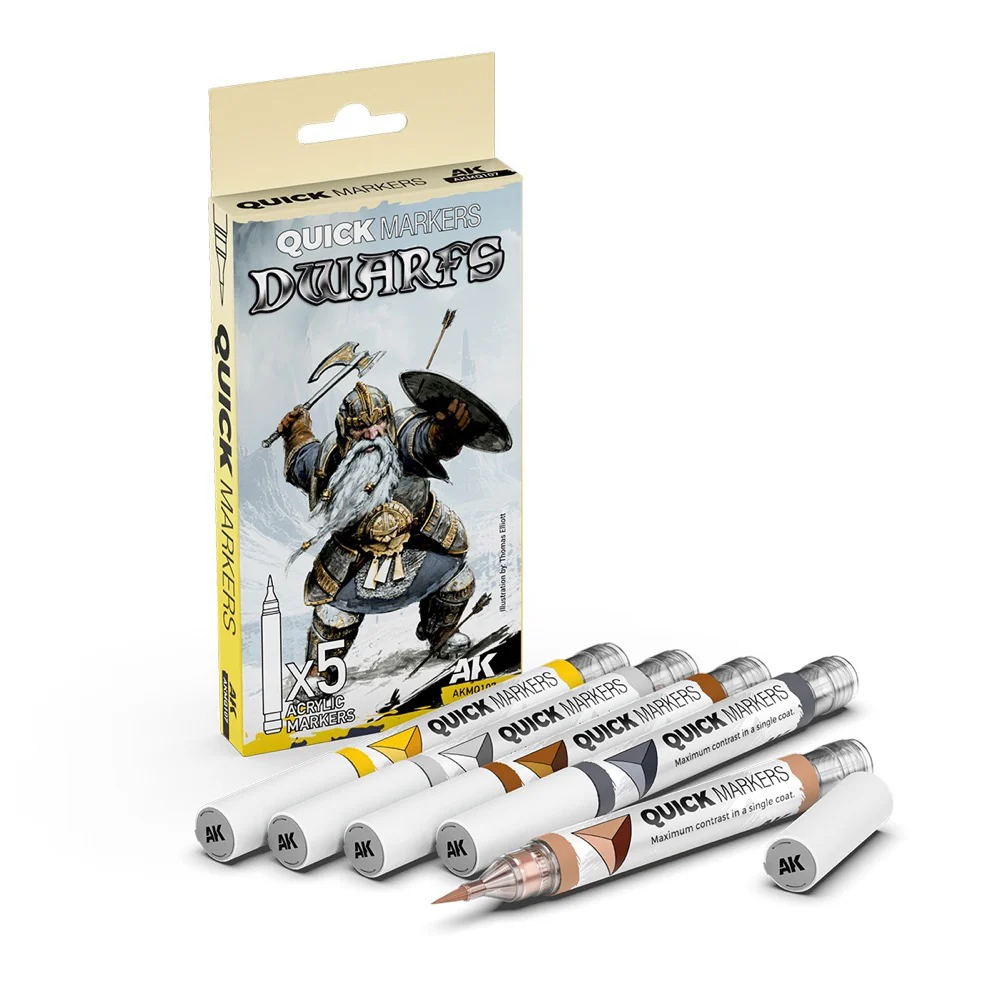 AK Interactive MQ107 Quick Marker Set Dwarfs 5 Colour Set