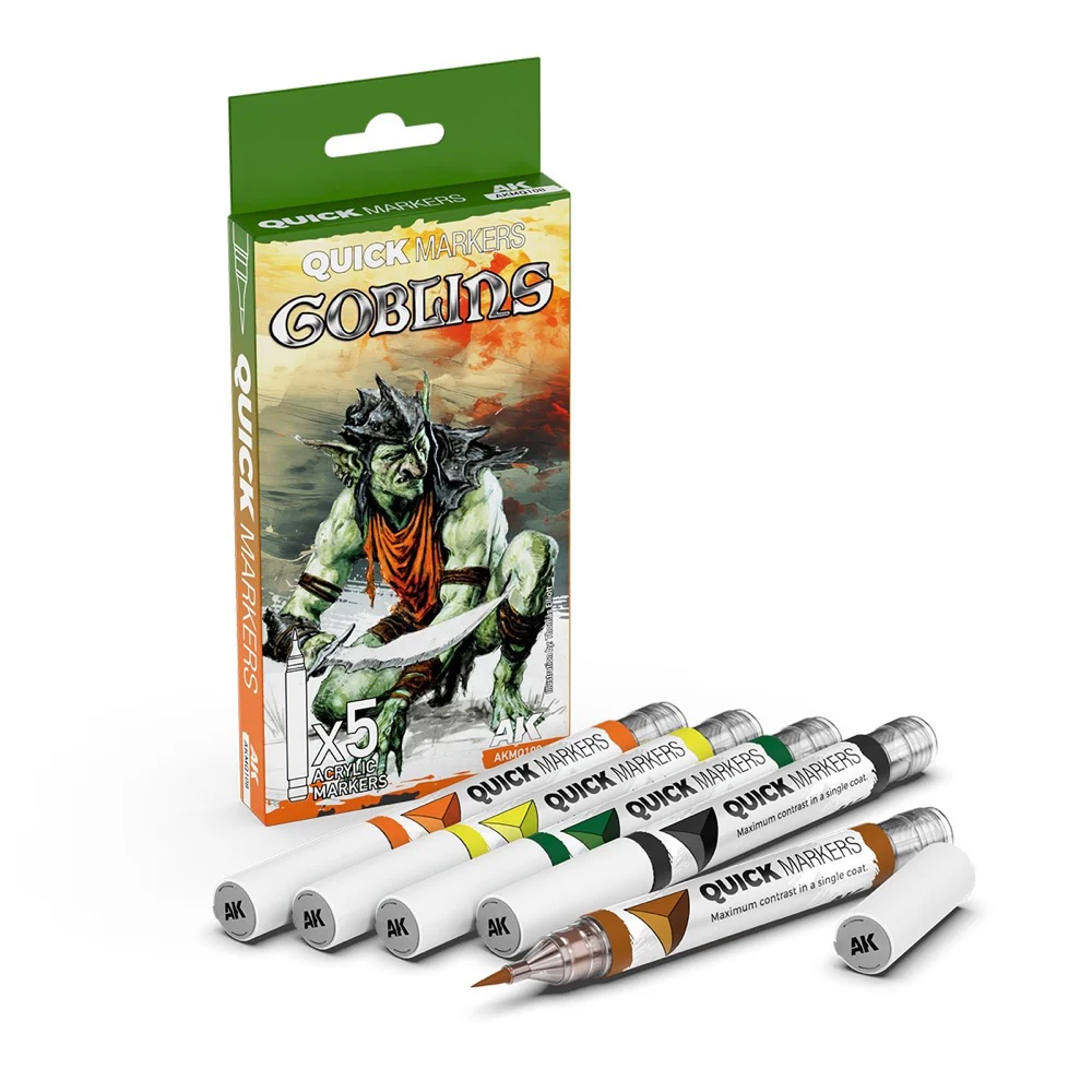 AK Interactive MQ108 Quick Marker Set Goblins 5 Colour Set