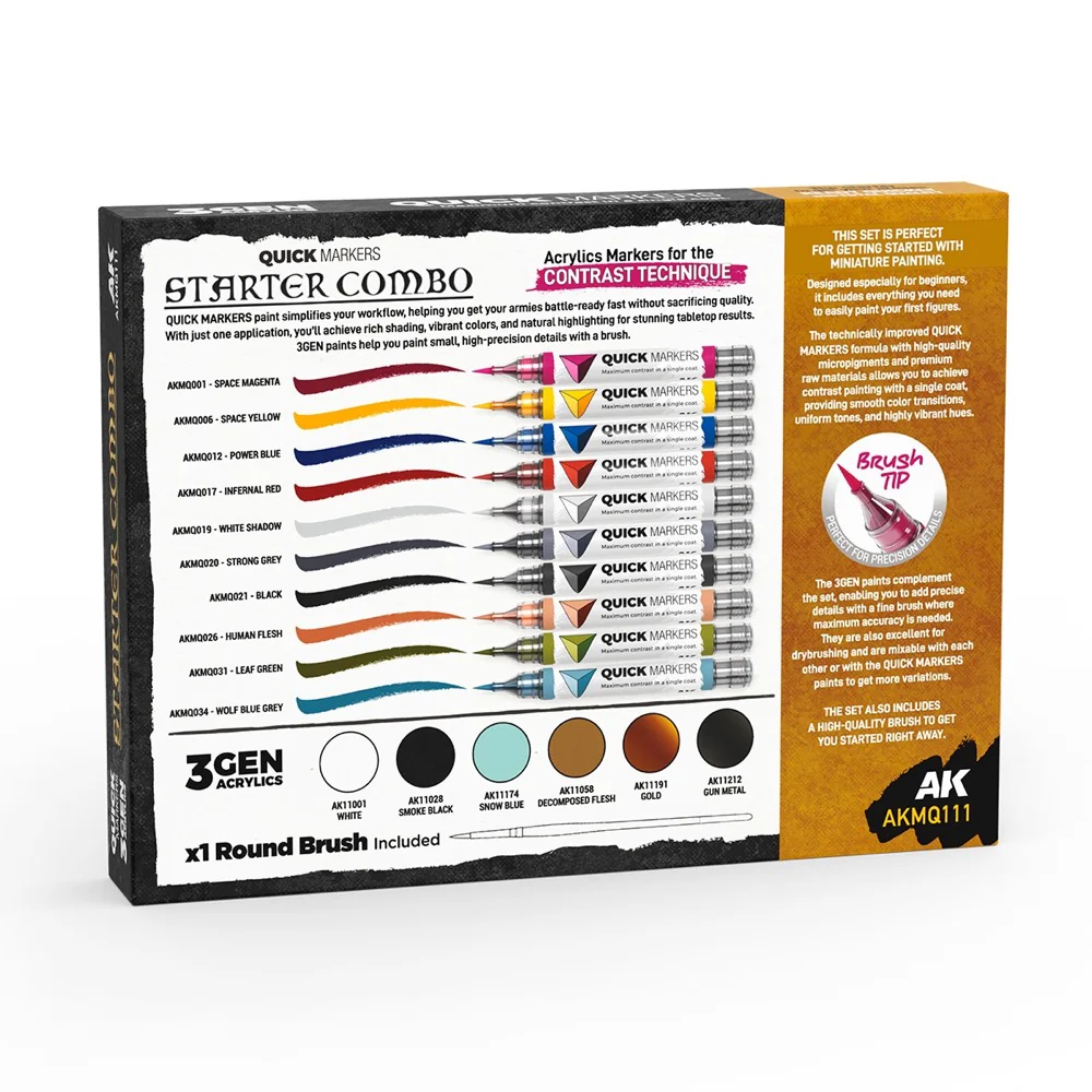AK Interactive MQ111 Quick Marker Set Starter Combo Quick Markers + 3Gen Set - Image 3