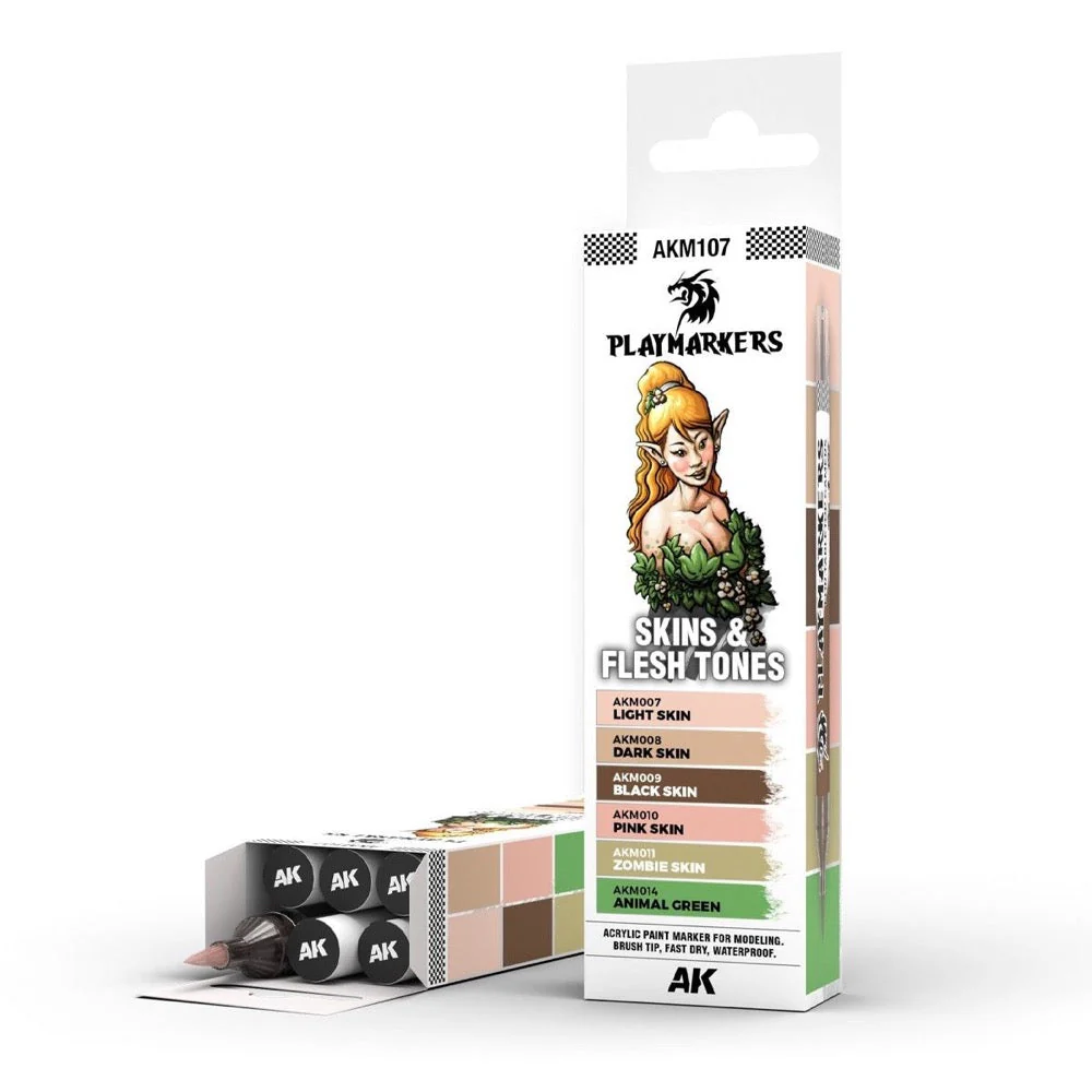 AK Interactive Playmarkers Set Skin & Flesh Tones (6 Colours)