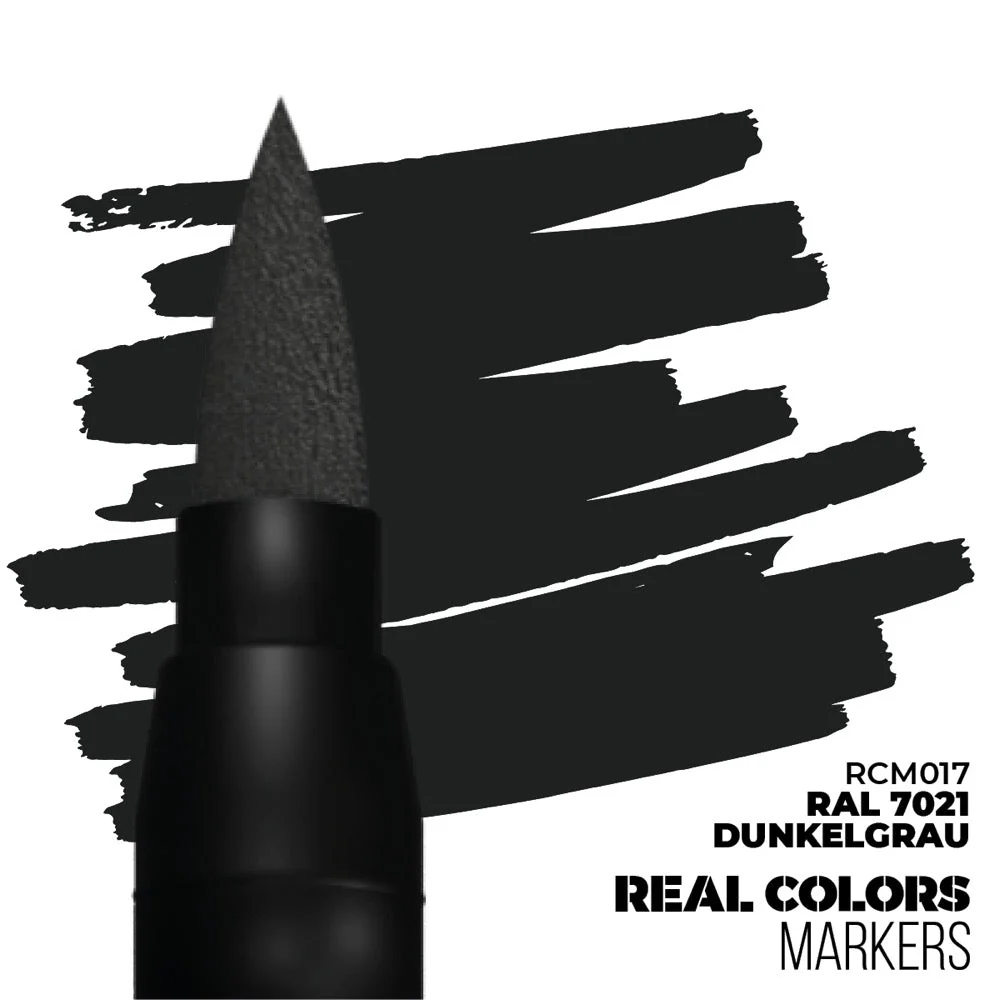 AK interactive RC017 Real Colors Markers RAL 7021 Dunkelgrau - Image 2