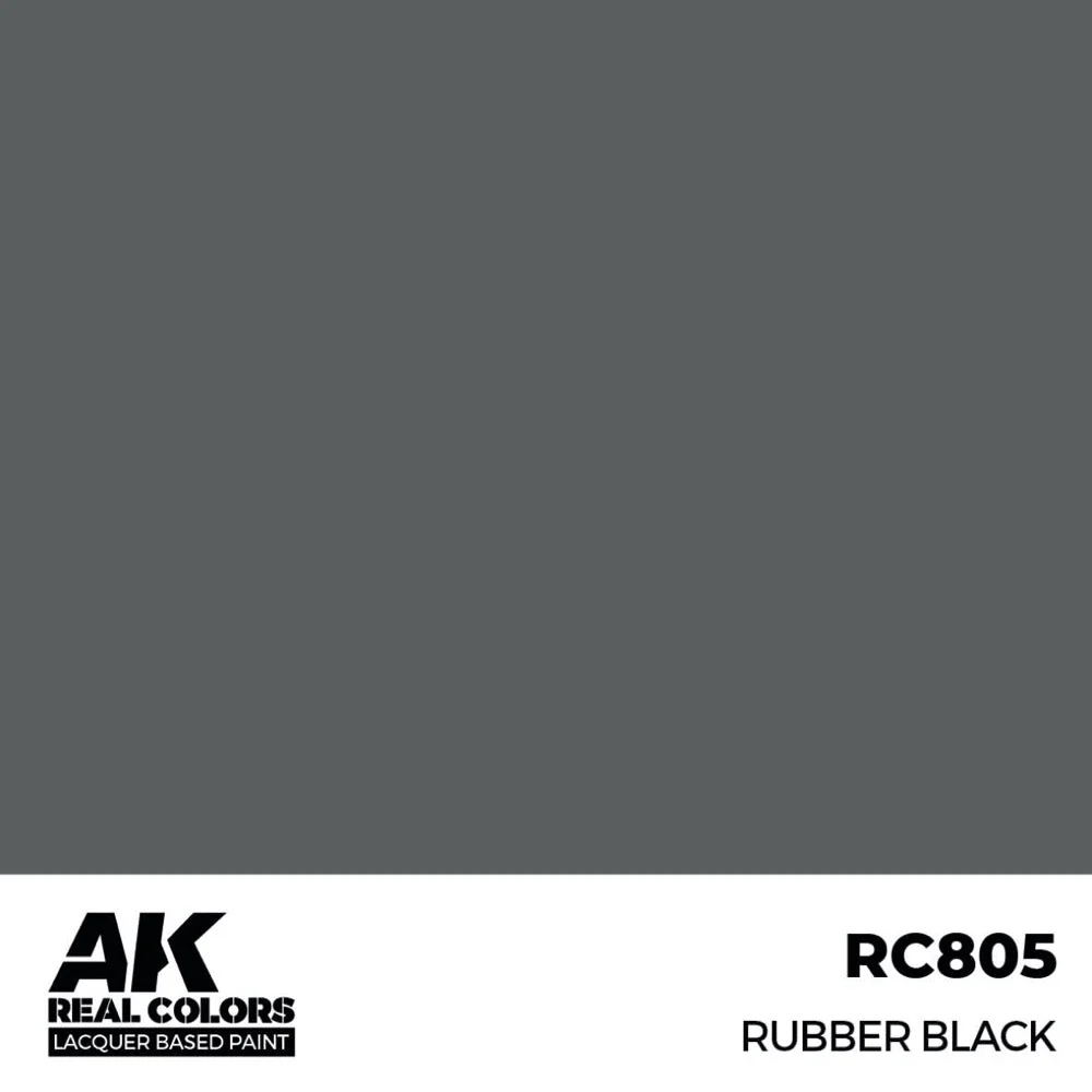 AK Interactive RC805 Real Colors Rubber Black 17ml Lacquer Paint - Image 2
