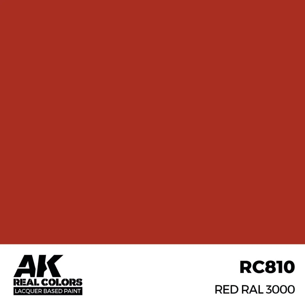 AK Interactive RC810 Real Colors Red RAL 3000 17ml Lacquer Paint - Image 2
