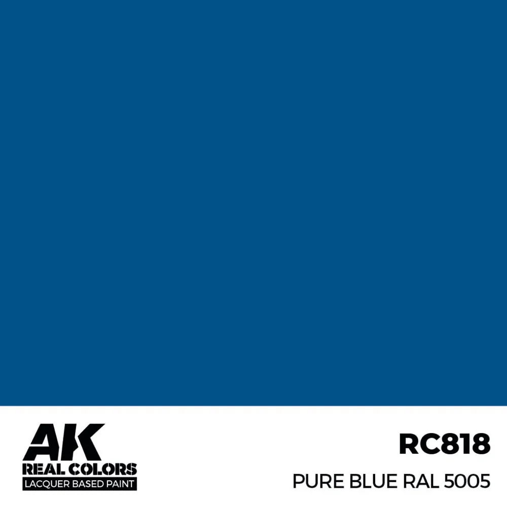 AK Interactive RC818 Real Colors Pure Blue RAL 5005 17ml Lacquer Paint - Image 2