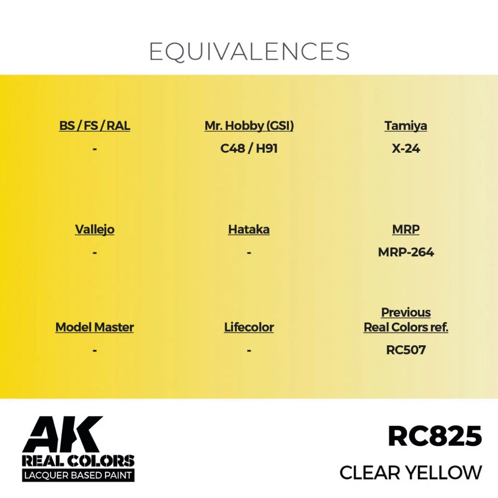 AK Interactive RC825 Real Colors Clear Yellow 17ml Lacquer Paint - Image 3
