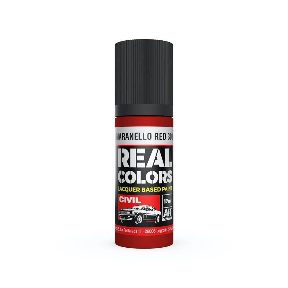 AK Interactive RC834 Real Colors Maranello Red 300 17ml Lacquer Paint